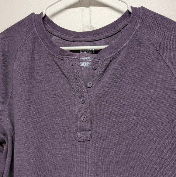 Duluth Trading Co Men's Purple Long Sleeve Waffle Henley Thermal Shirt Large - Picture 2 of 6
